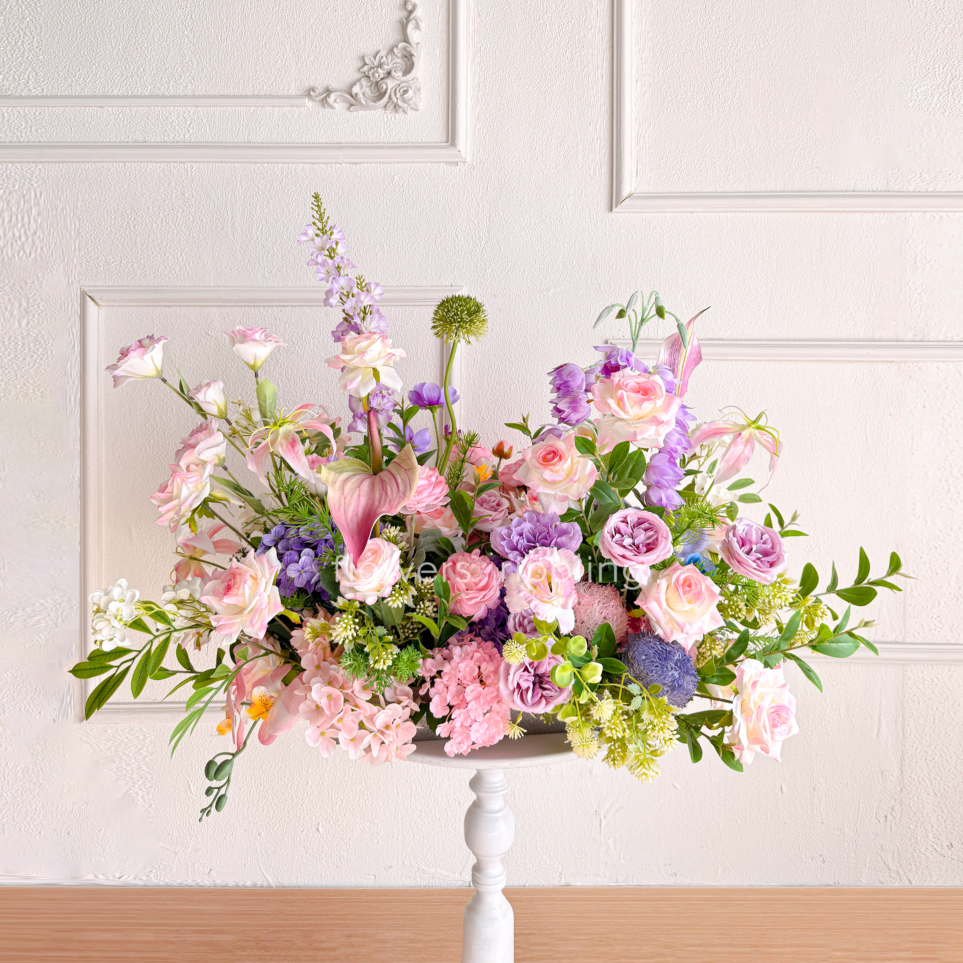 Luxury Pink & Purple Double-Sided Artificial Table Floral Arrangement