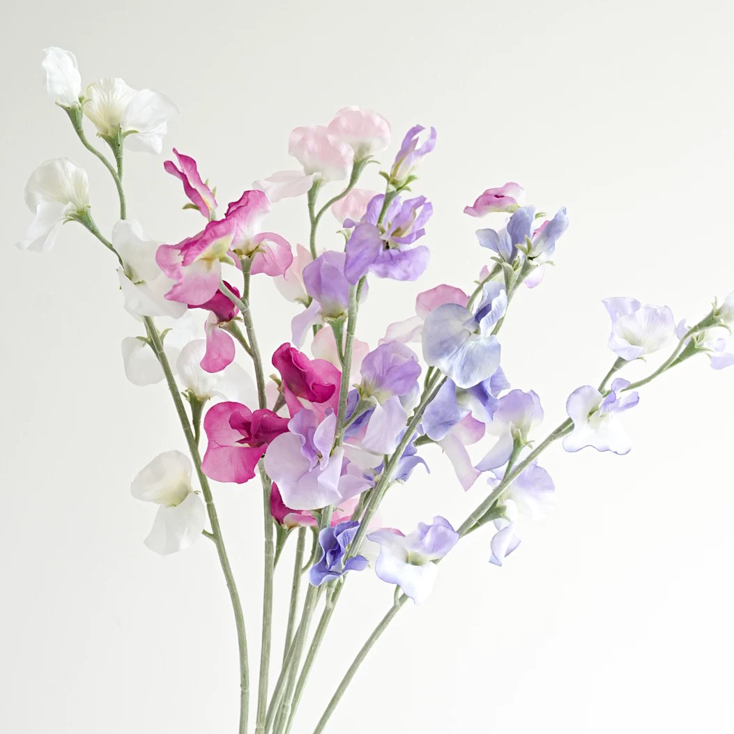 Artificial Sweet Peas - Single-Stem Pea Flowers(6 stems per set)