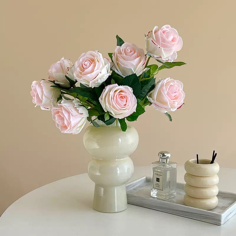 Hyper-Realistic Real-Touch Moisturizing Single-Stem Large-Bud Rose - 8 Stems per Set