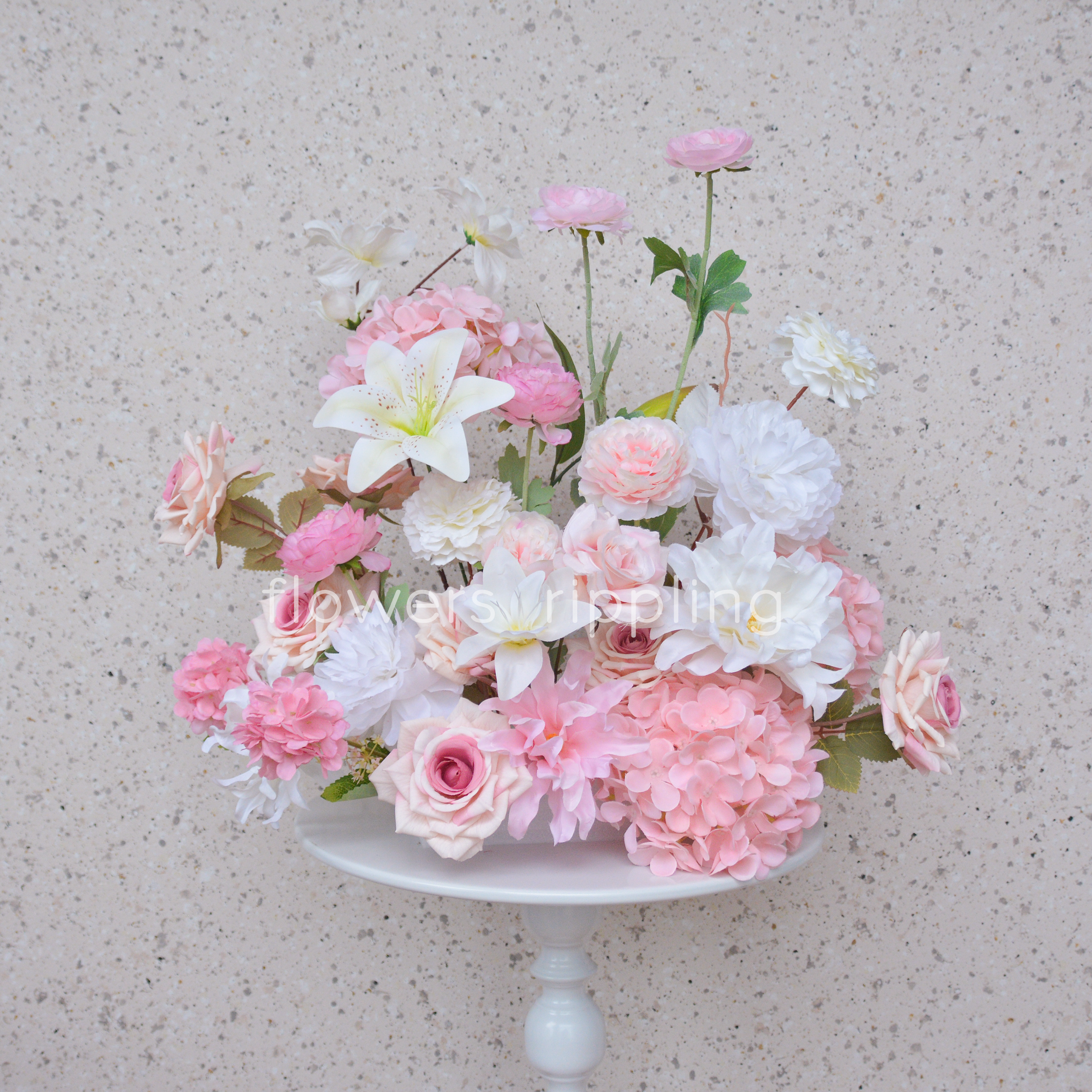 Original Design Blush Pink Artificial Table Flower Arrangement