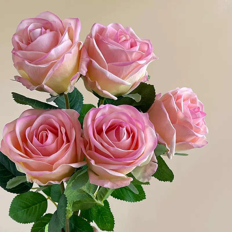 Hyper-Realistic Real-Touch Moisturizing Single-Stem Large-Bud Rose - 8 Stems per Set