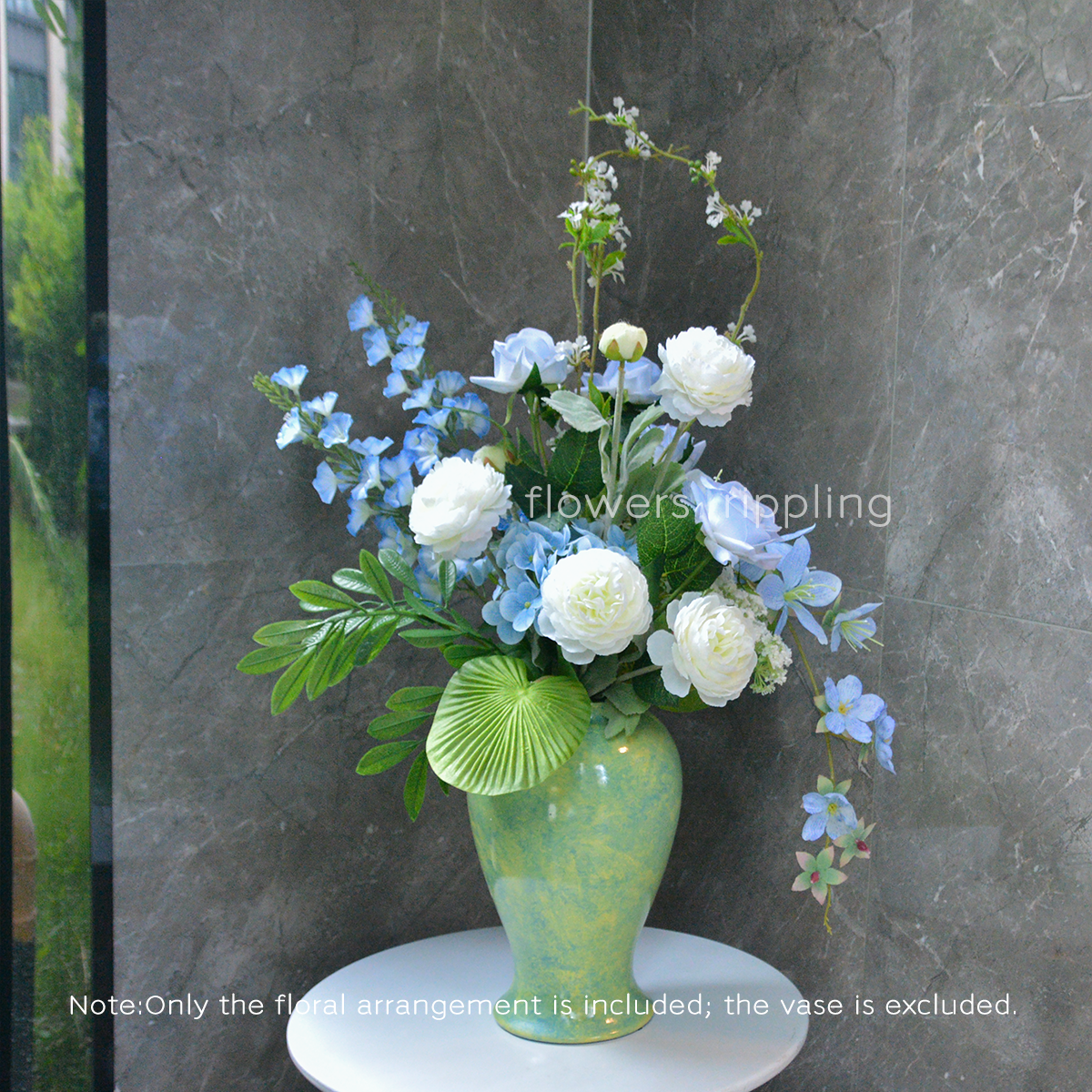 Fresh Blue & White Artificial Vase Flowers (Vase Not Included)