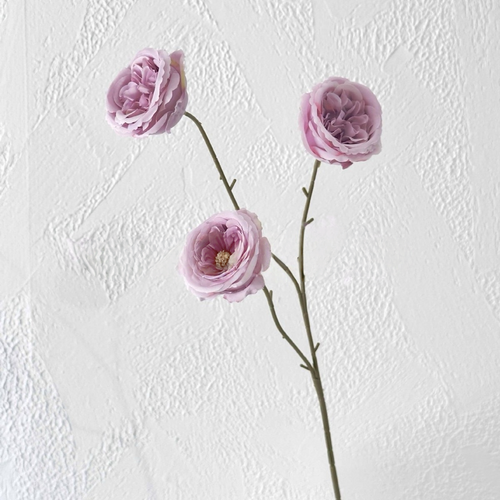 Artificial 3-Head Mini Austin Roses  (6 Stems per Set, 18 Heads Total)