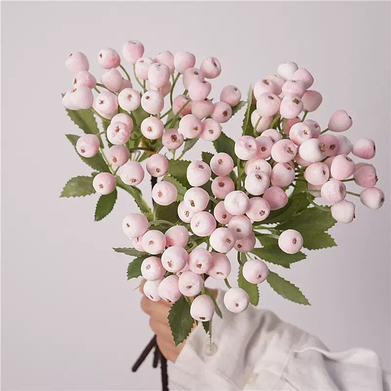 Hyper-Realistic Artificial Small-Branch Blueberry - 5 Stems per Set