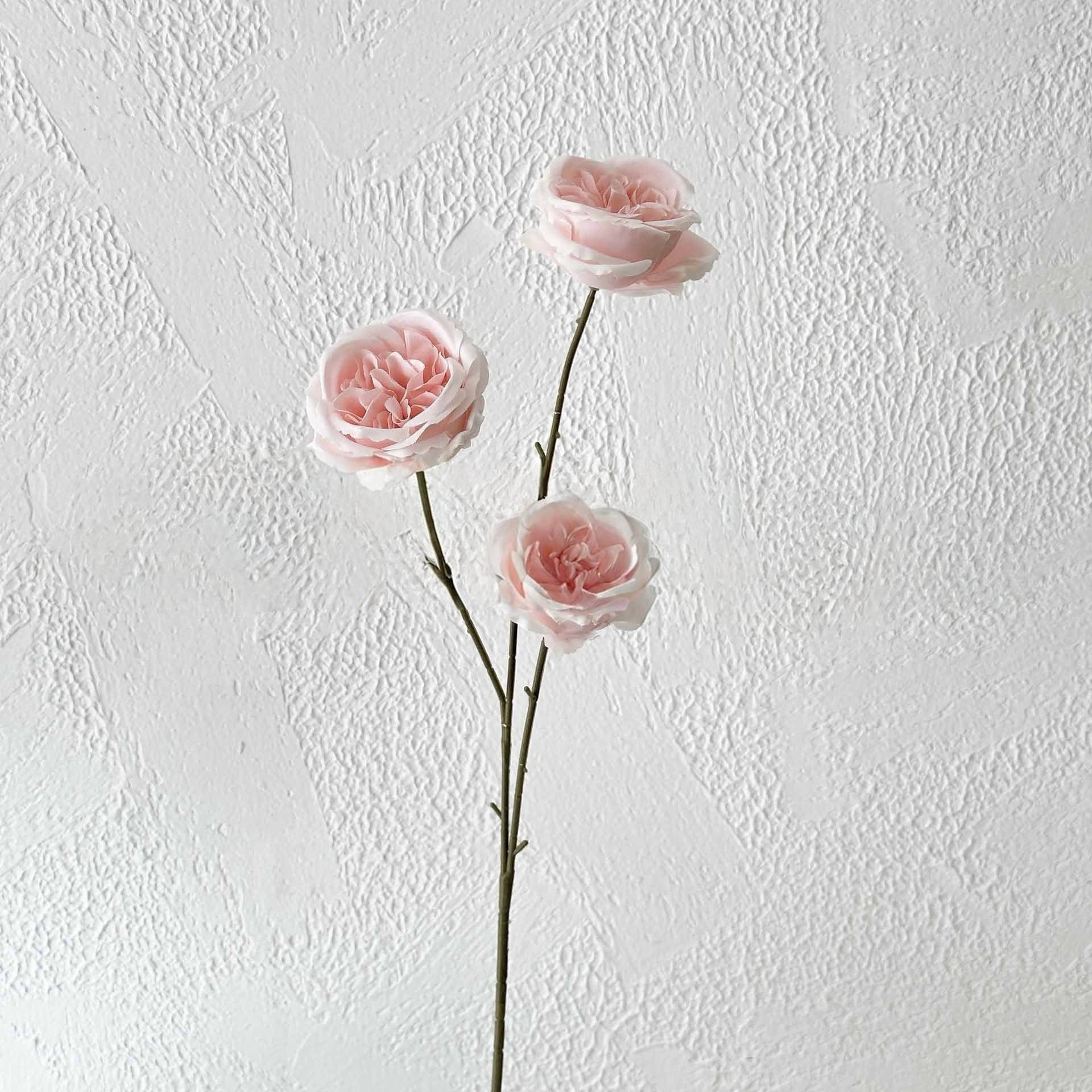 Artificial 3-Head Mini Austin Roses  (6 Stems per Set, 18 Heads Total)