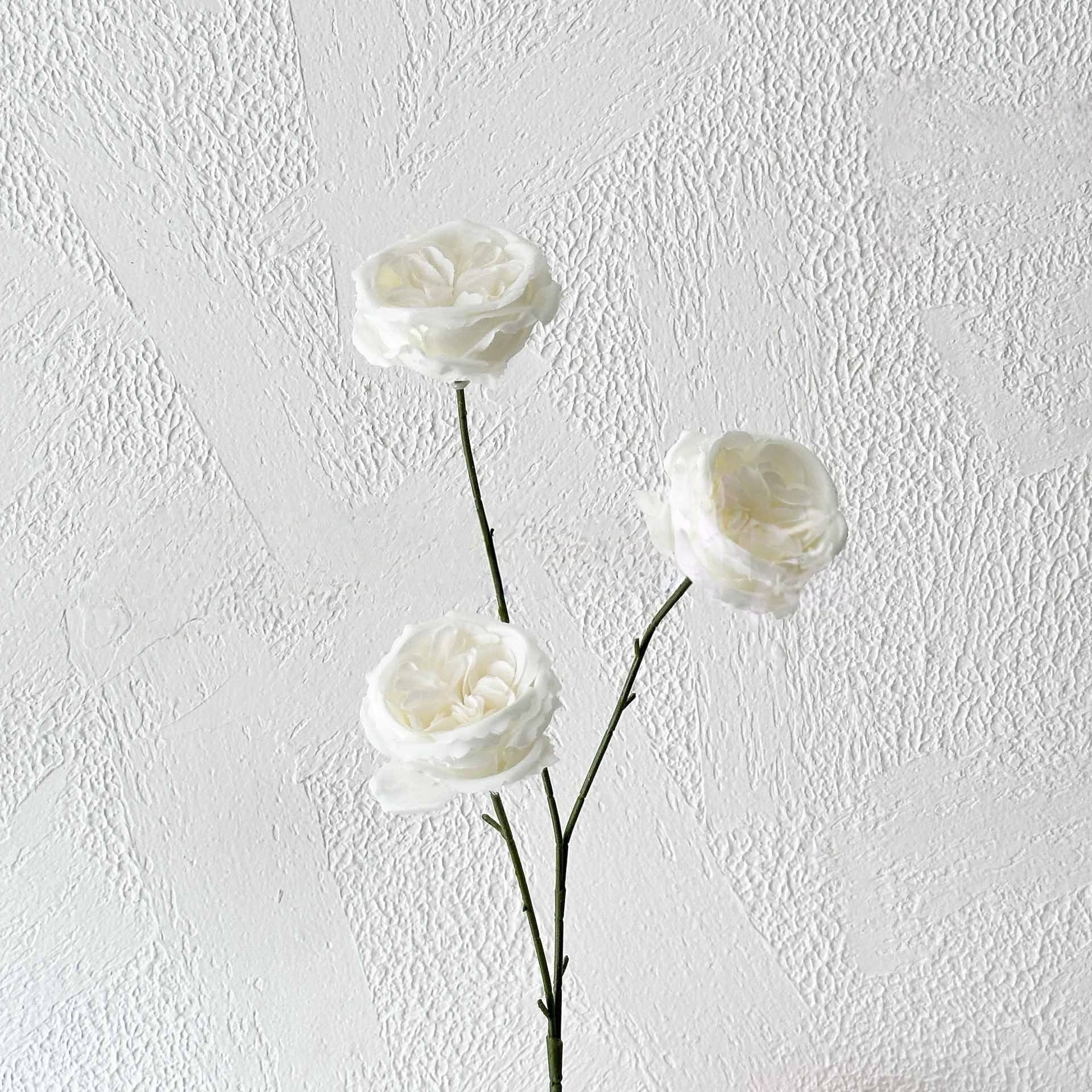 Artificial 3-Head Mini Austin Roses  (6 Stems per Set, 18 Heads Total)