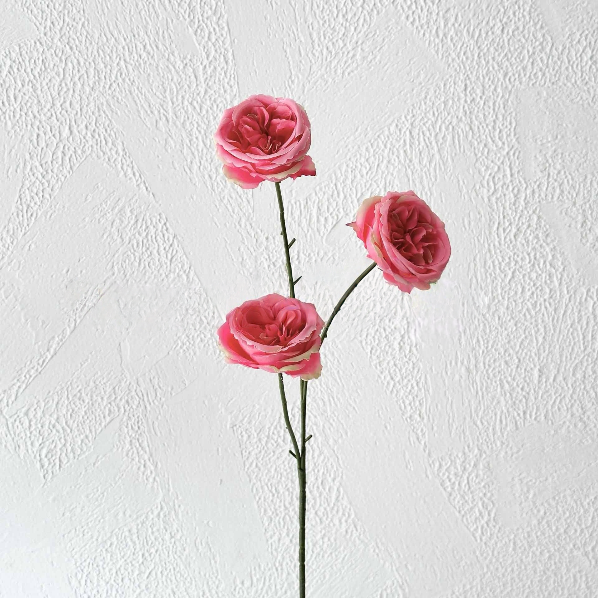 Artificial 3-Head Mini Austin Roses  (6 Stems per Set, 18 Heads Total)