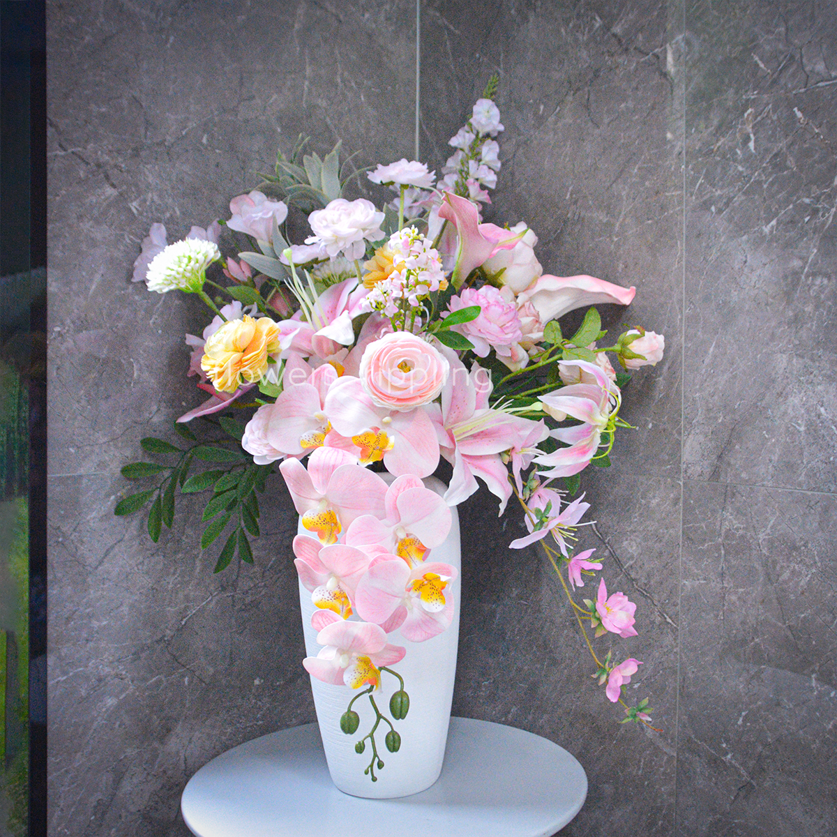 Hyper-Realistic Luxury Pink Artificial Vase Flowers (Vase Not Included)