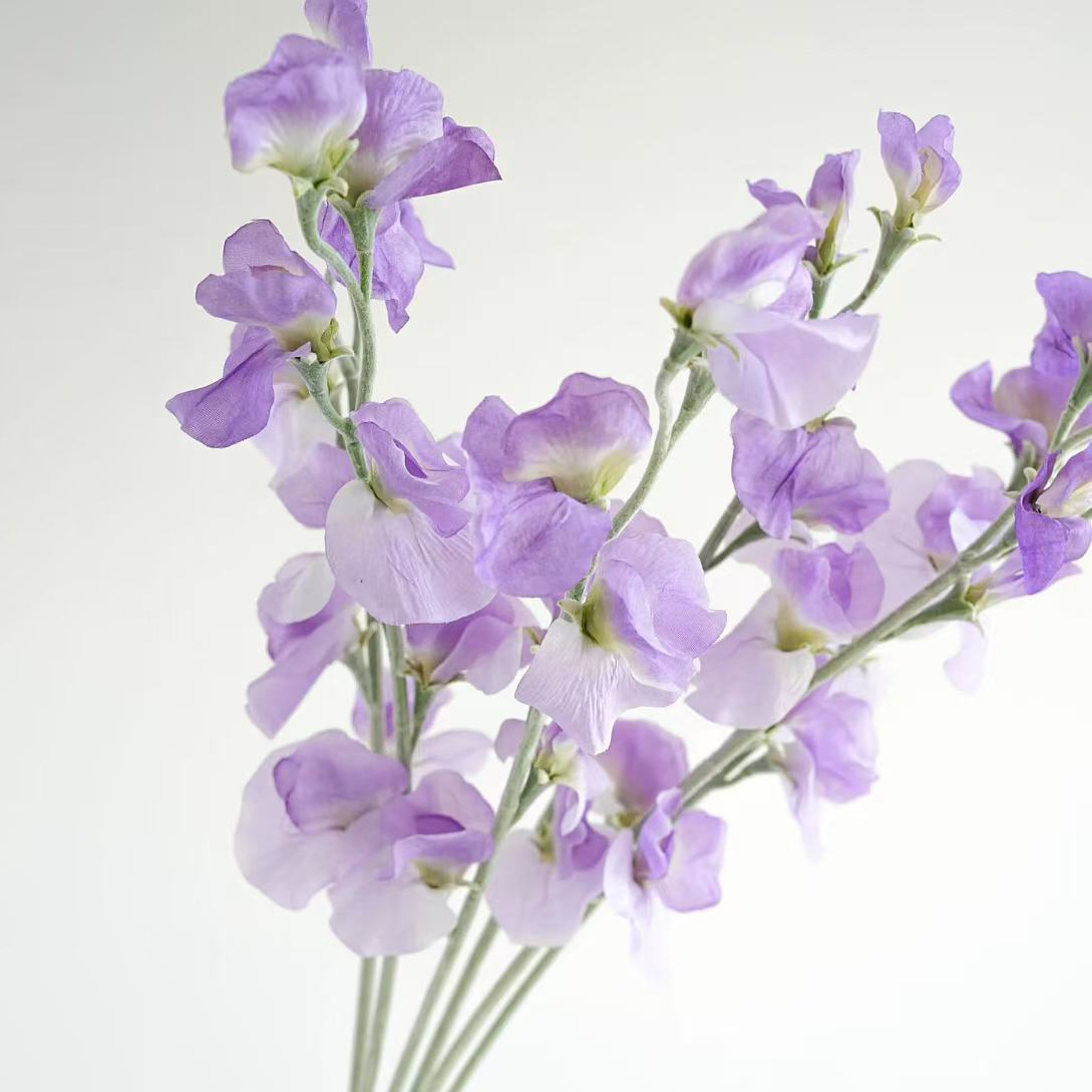Artificial Sweet Peas - Single-Stem Pea Flowers(6 stems per set)