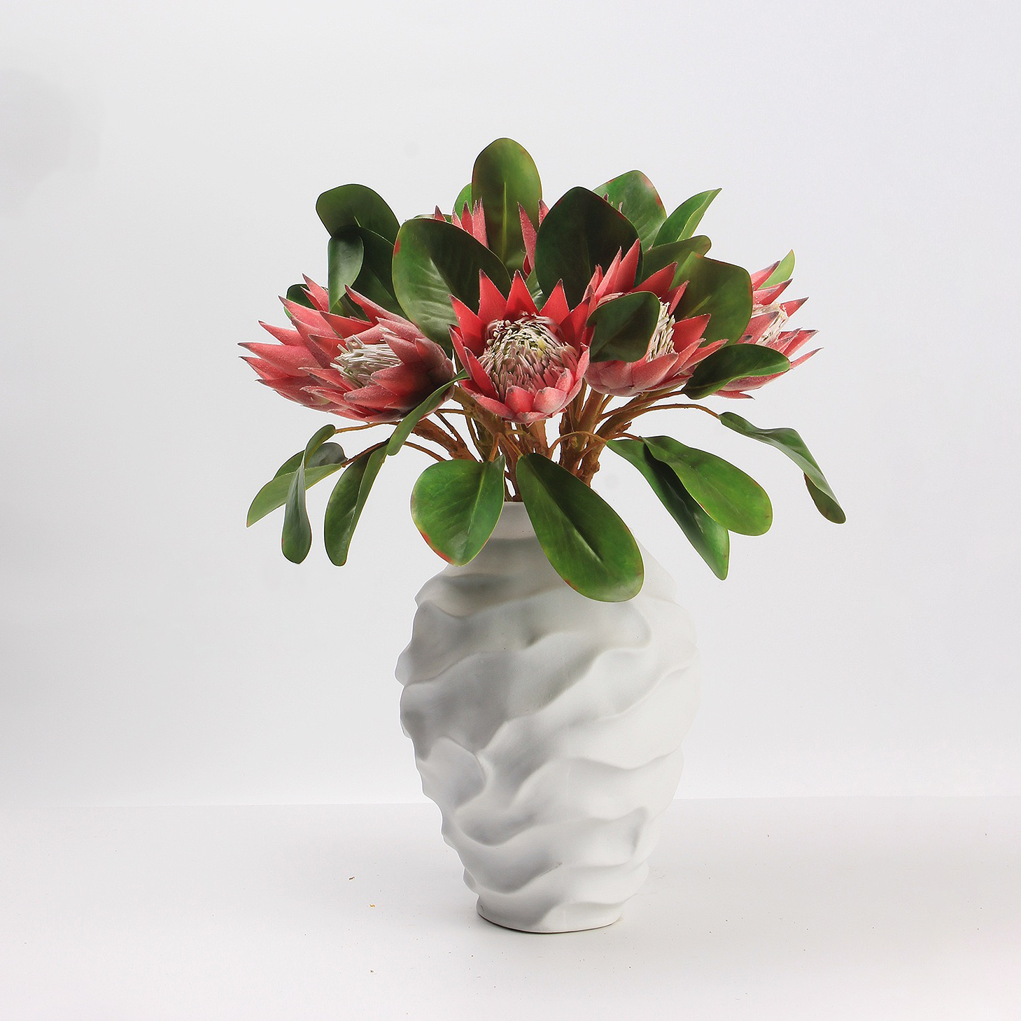 Hyper-Realistic Artificial Crown Mini King Protea - 3 Stems per Set