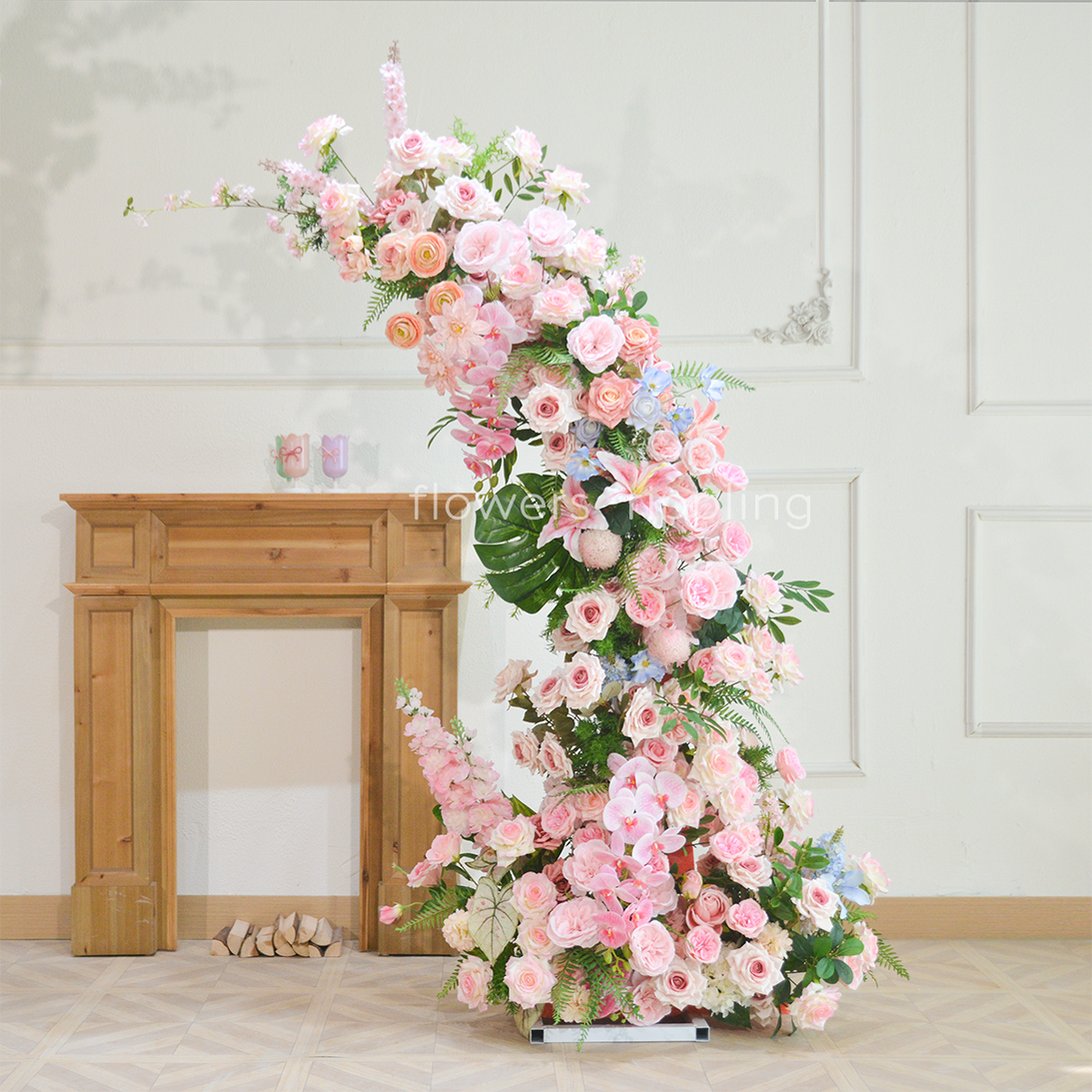 Original Design Pastel Pink & Blue Artificial Flower Arch