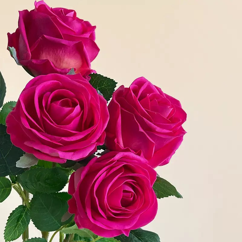 Hyper-Realistic Real-Touch Moisturizing Single-Stem Large-Bud Rose - 8 Stems per Set