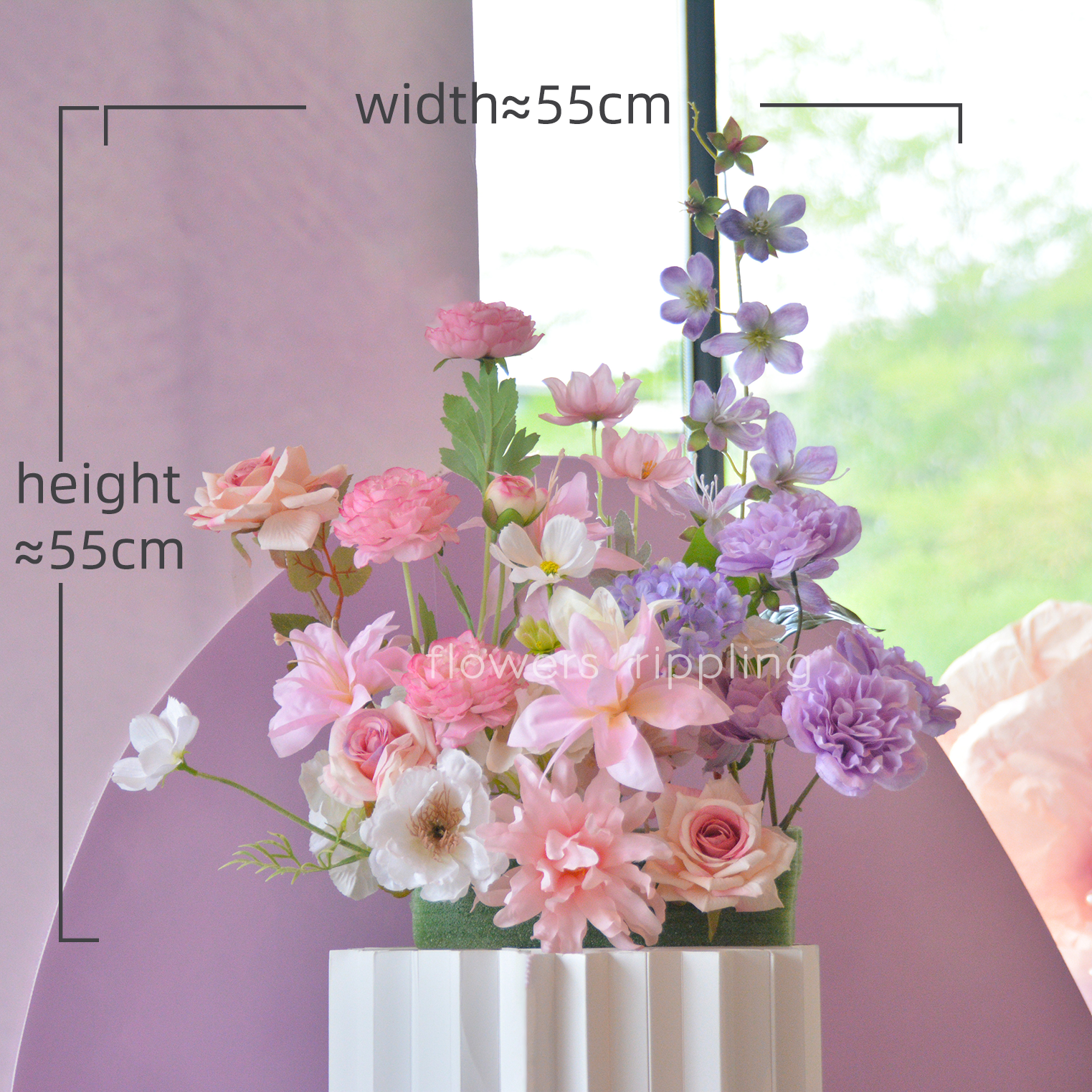 Dreamy and Elegant Pink-Purple Artificial Table Flowers