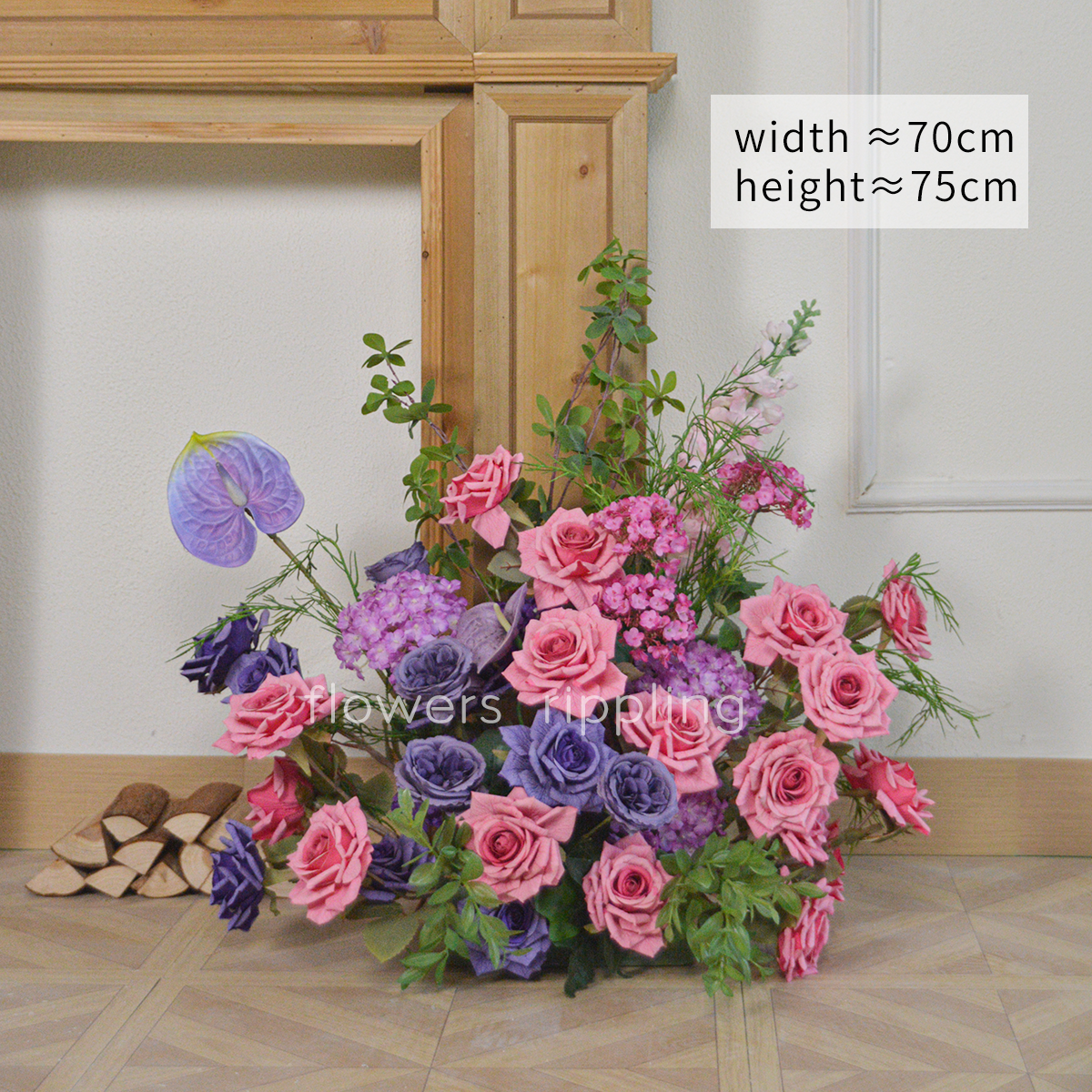 Original Artificial Romantic Pink & Purple Floor Flower Arrangement