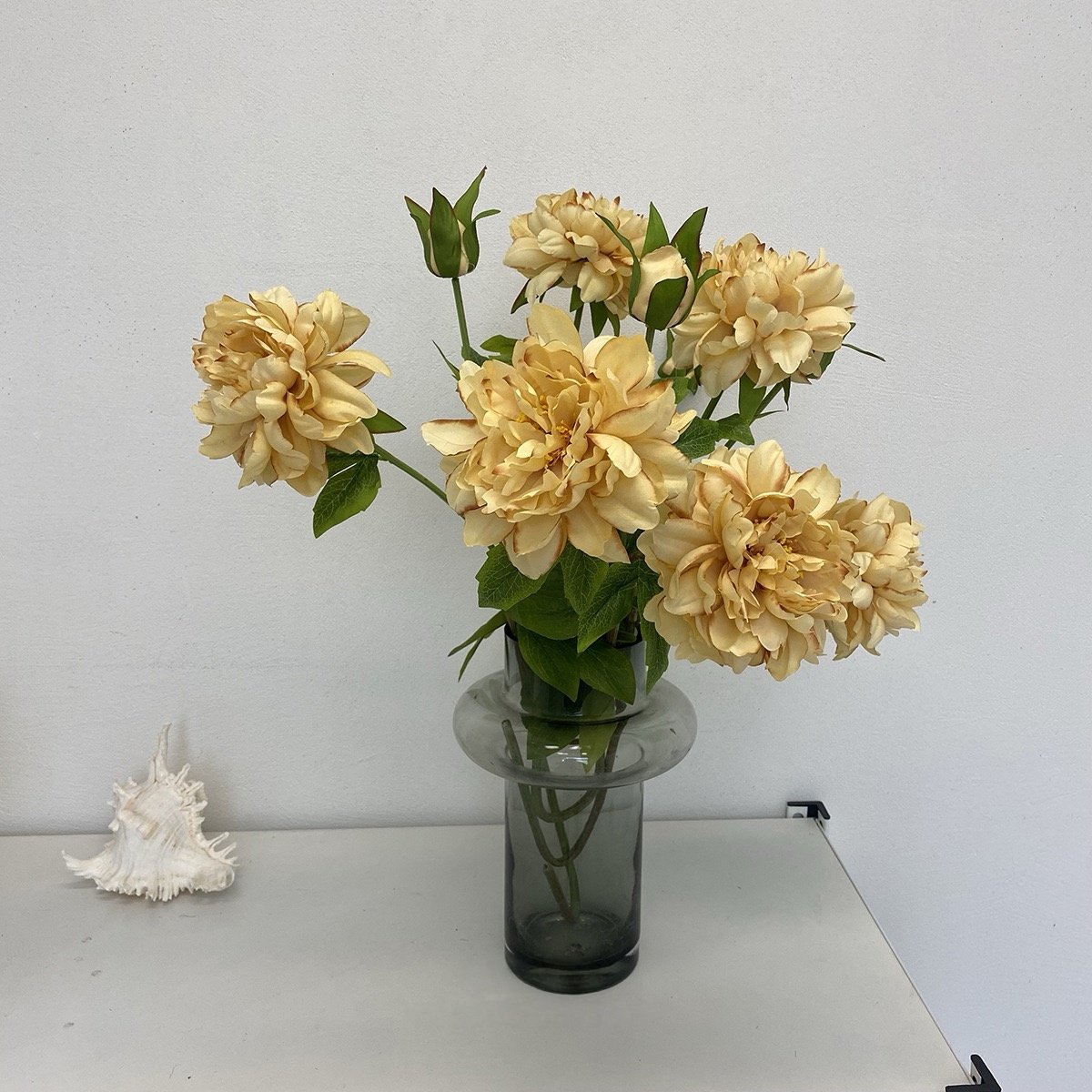 High-end Hibiscus Peony Peony Artificial Flowers (Set of 4, Vase Not Included)