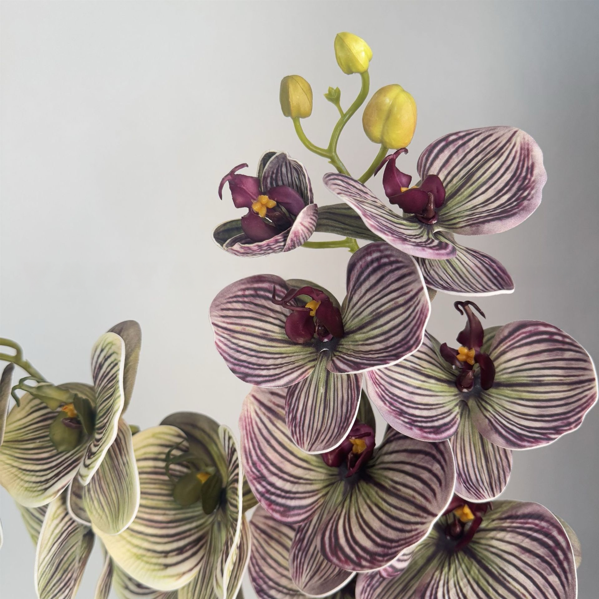 High-quality silicone artificial 7-petal Phalaenopsis orchids (4 pieces per set)