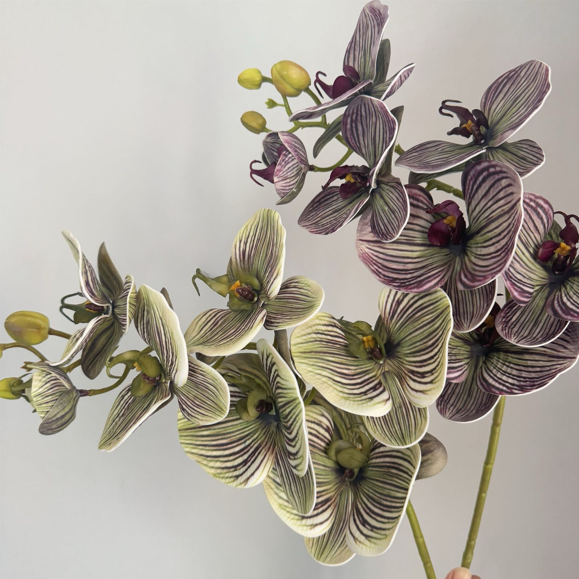 High-quality silicone artificial 7-petal Phalaenopsis orchids (4 pieces per set)