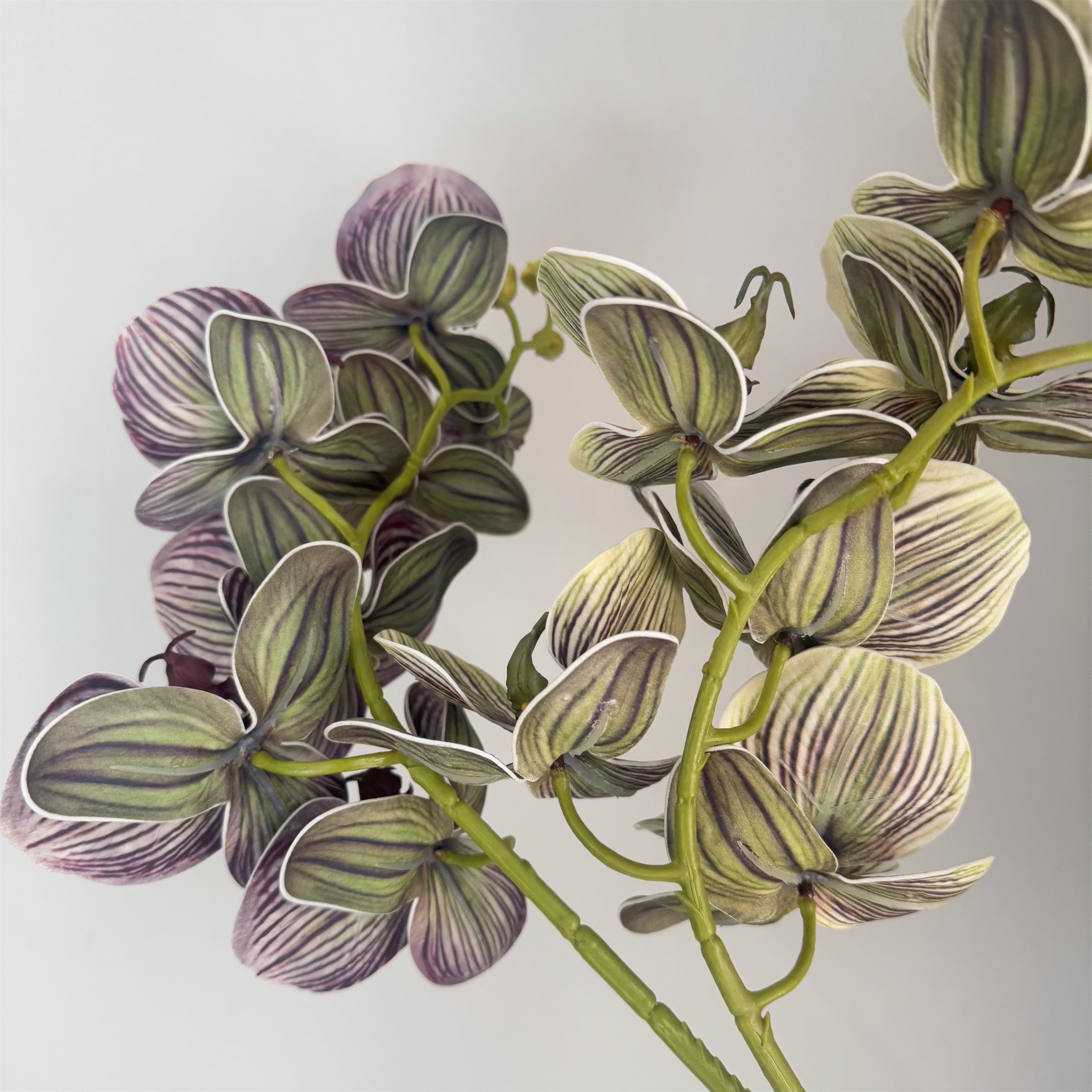 High-quality silicone artificial 7-petal Phalaenopsis orchids (4 pieces per set)