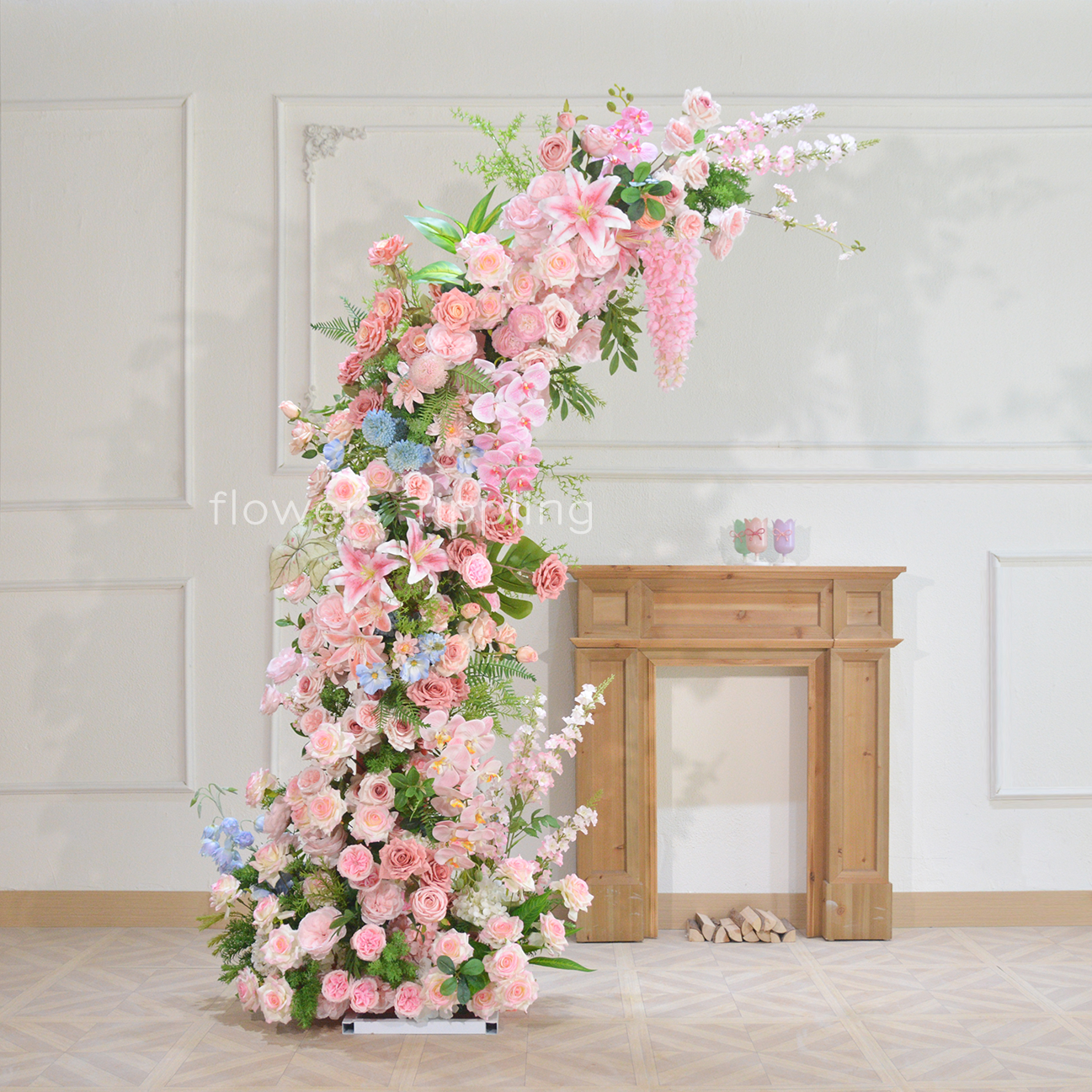 Original Design Pastel Pink & Blue Artificial Flower Arch