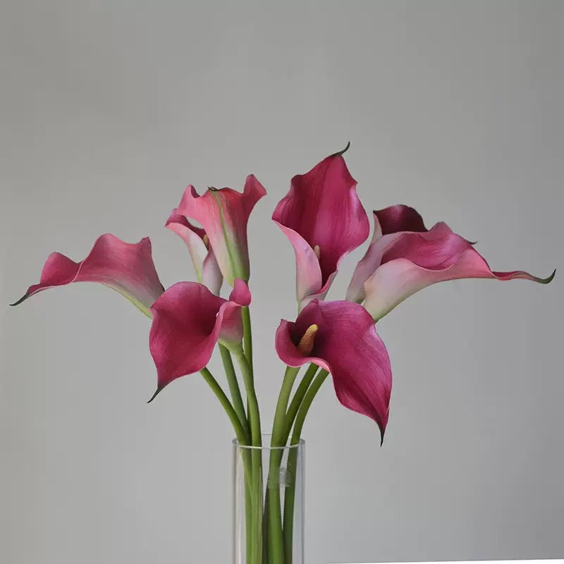 Artificial Calla Lilies, PU Real-Touch Faux Flowers(Set of 8)