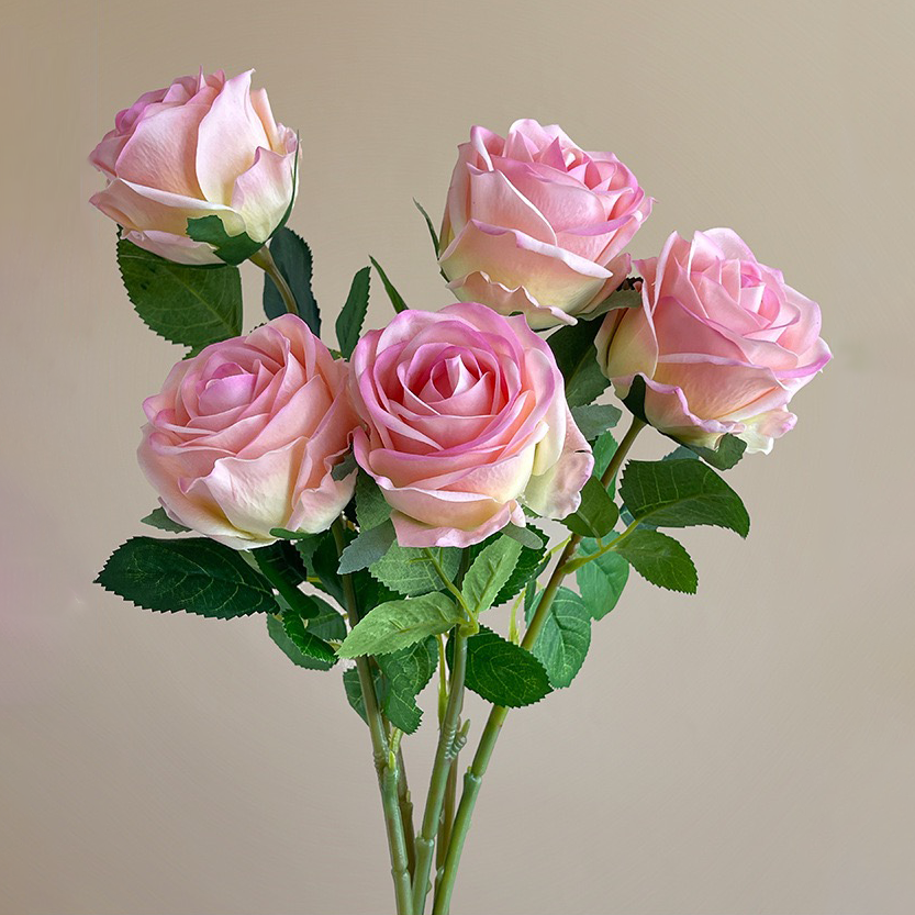 Hyper-Realistic Real-Touch Moisturizing Single-Stem Large-Bud Rose - 8 Stems per Set