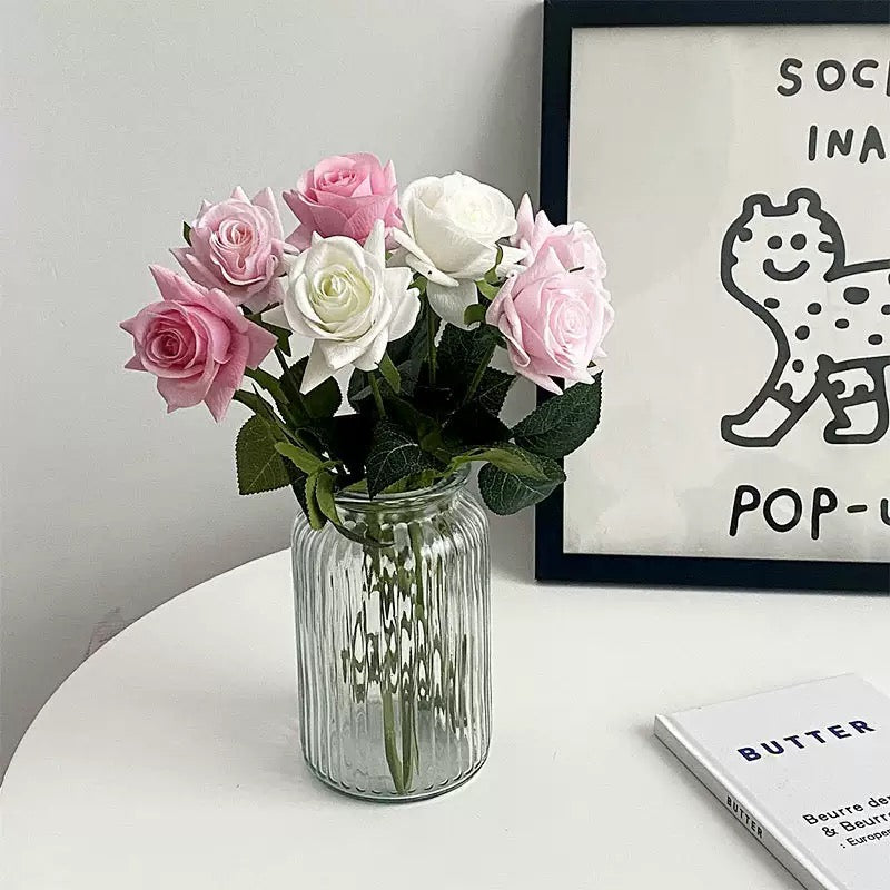 Hyper-Realistic Real-Touch Moisturizing Single-Stem Rose - 10 Stems per Set