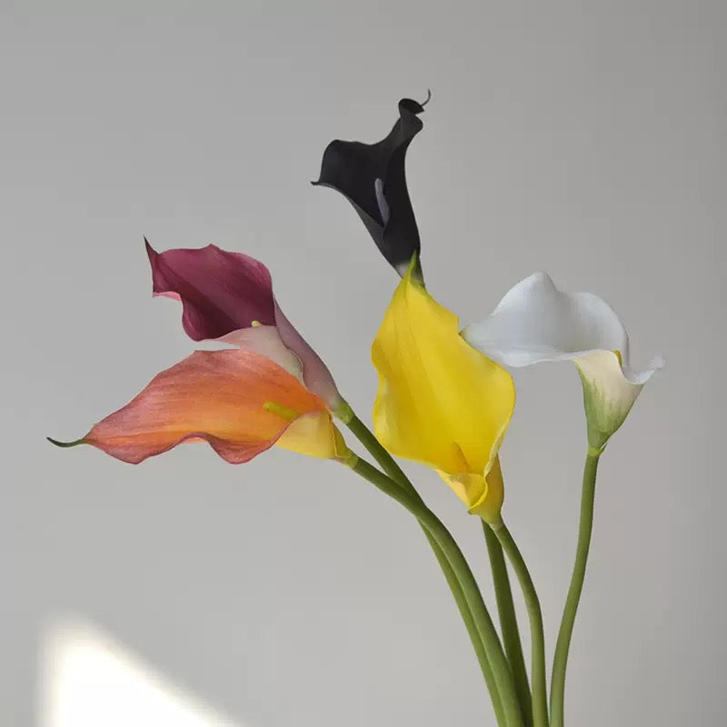 Artificial Calla Lilies, PU Real-Touch Faux Flowers(Set of 8)